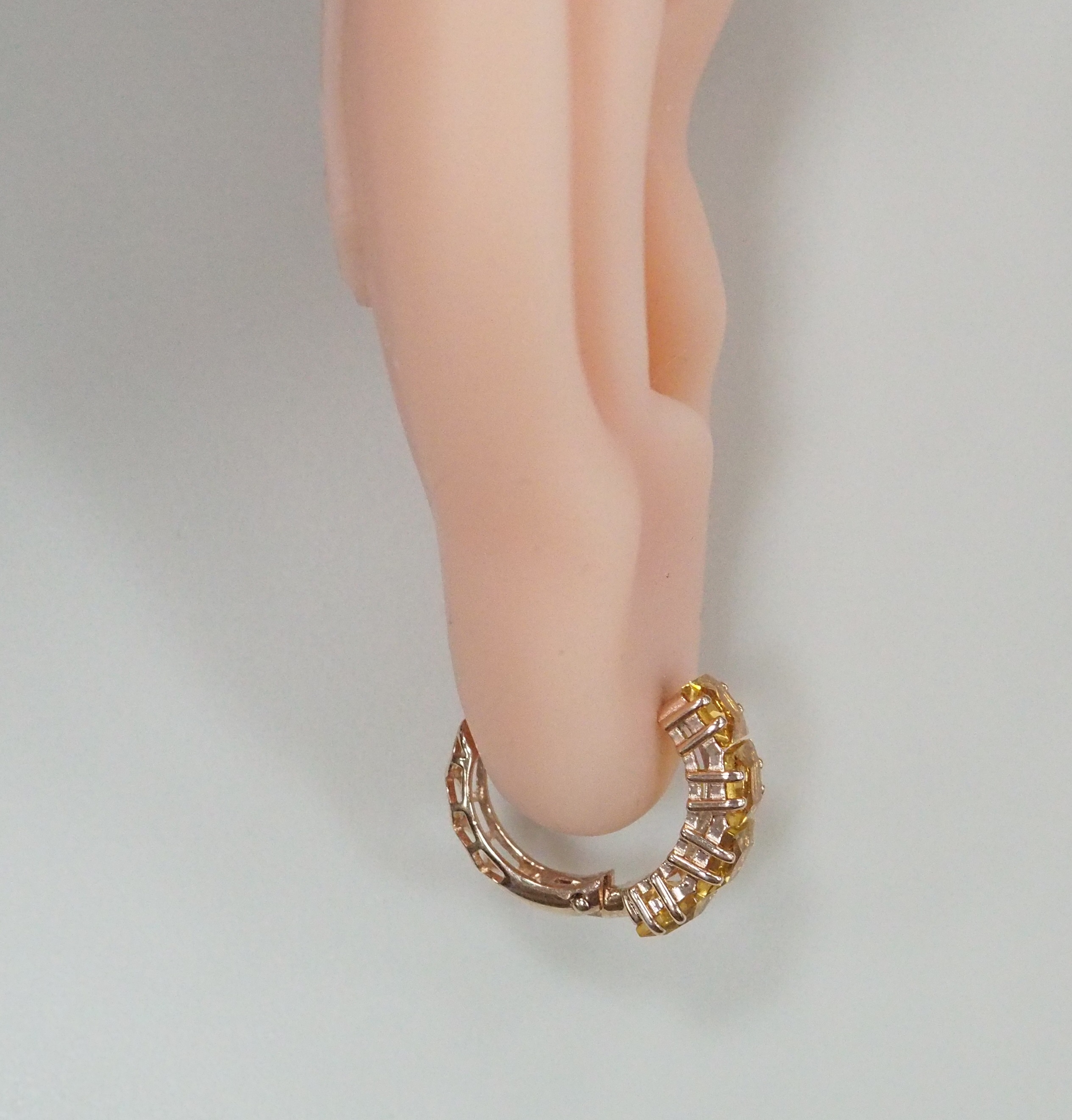 Серебряные серьги-конго с цитринами